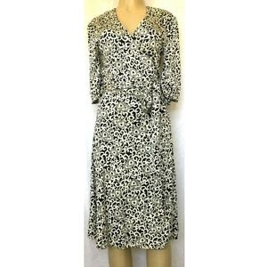 Flora Kung Dress Wrap White Black Heart V Neck 10